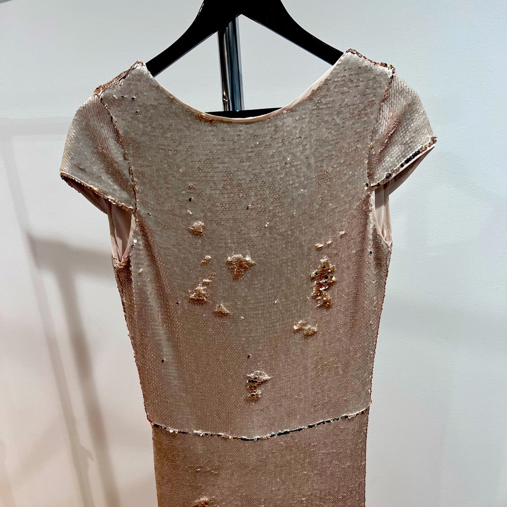 Metallic Cream & Gold Sequins Dress size 4